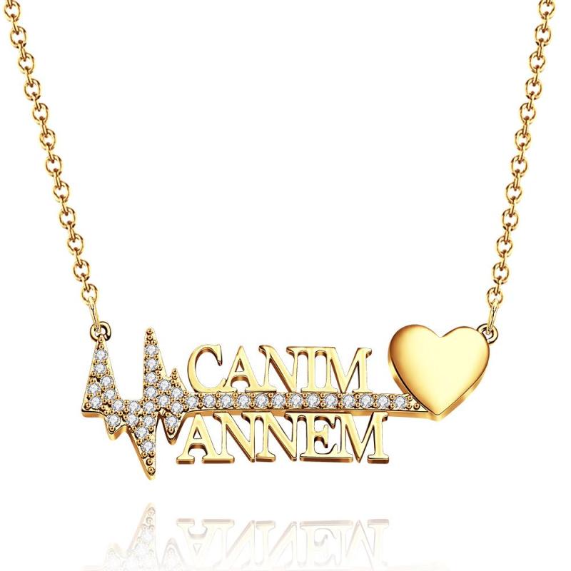 Personalized Heartbeat Name Necklace Creative Love Pendant Jewelry Gifts for Her 1