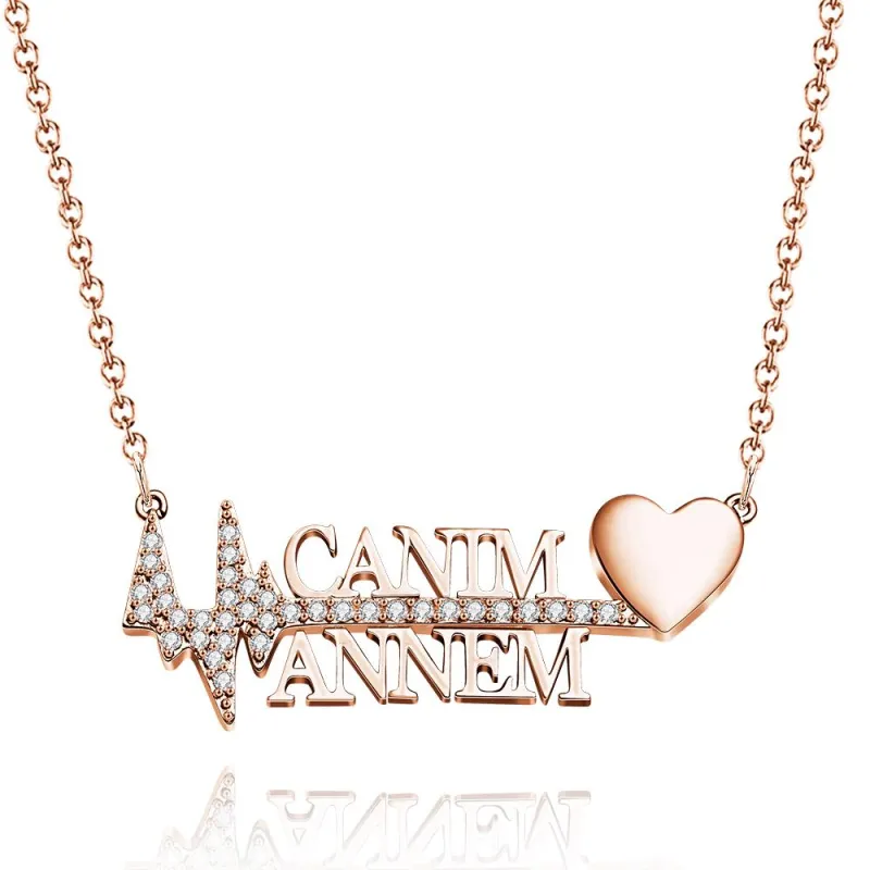 Personalized Heartbeat Name Necklace Creative Love Pendant Jewelry Gifts for Her 5