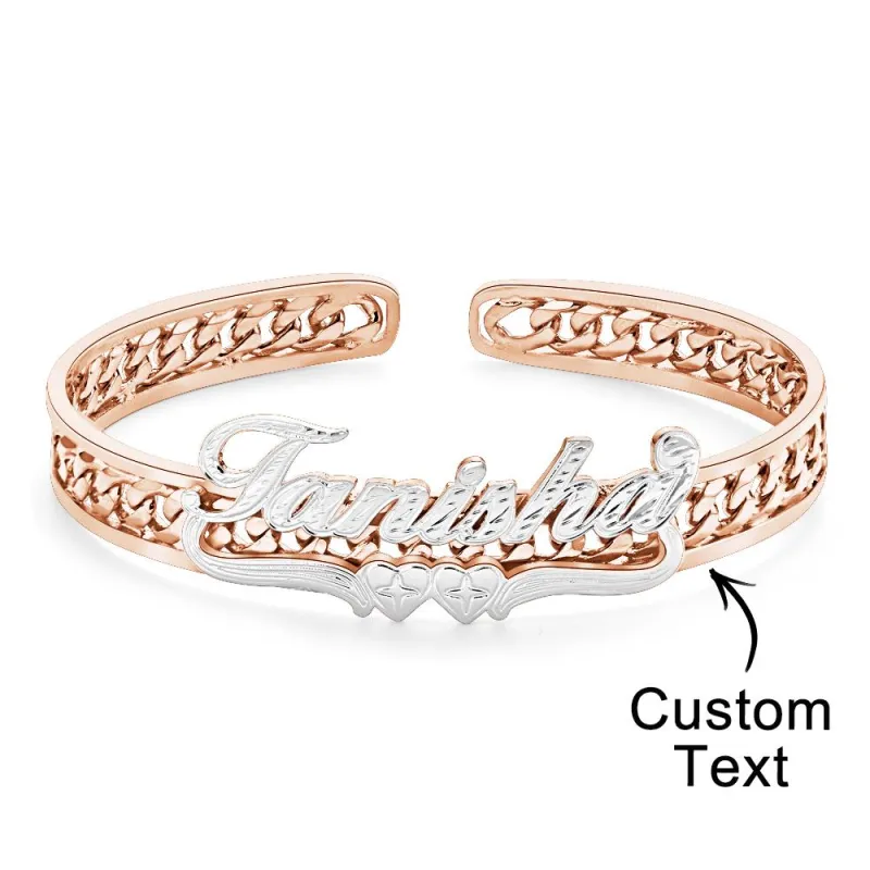 Personalized Hip Hop Name Bracelet Hollow Out Adjustable Bracelet Jewelry Gifts For Men 5