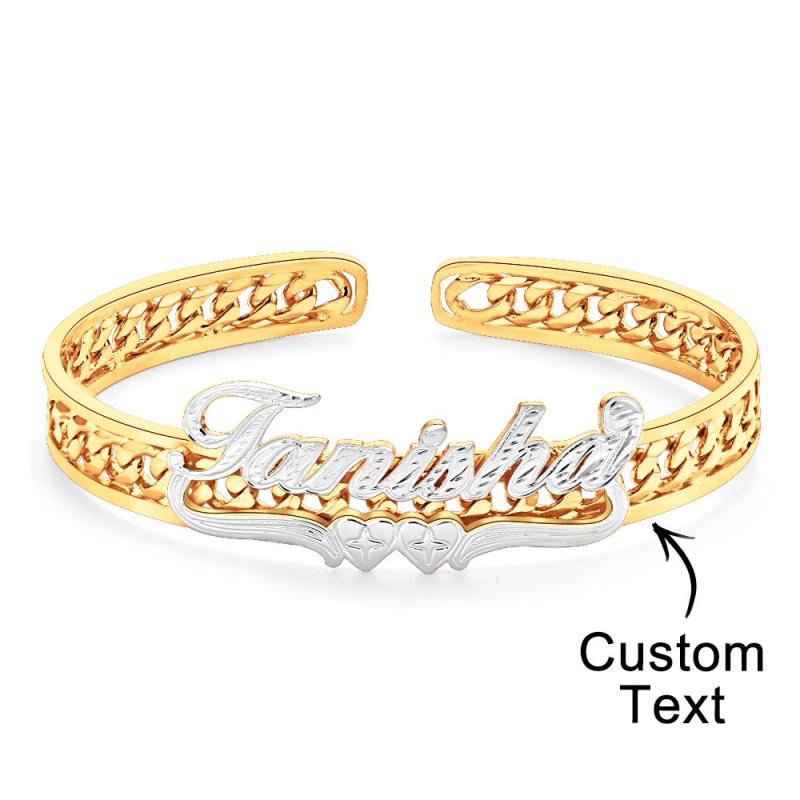 Personalized Hip Hop Name Bracelet Hollow Out Adjustable Bracelet Jewelry Gifts For Men