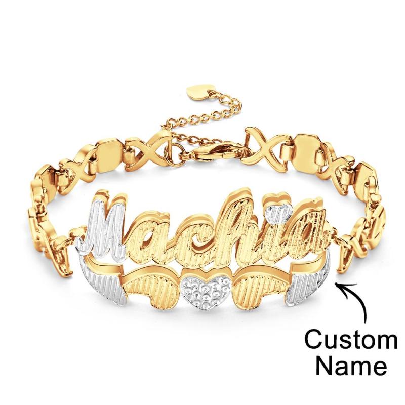 Personalized Hip Hop Name Bracelet Initial Chain Bracelet Jewelry Gifts For Men 2