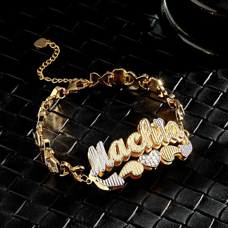 Personalized Hip Hop Name Bracelet Initial Chain Bracelet Jewelry Gifts For Men 3