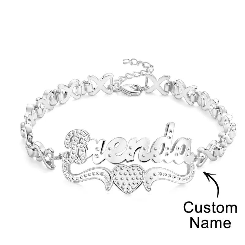 Personalized Hip Hop Name Bracelet Vintage Chain Bracelet Jewelry Gifts For Men