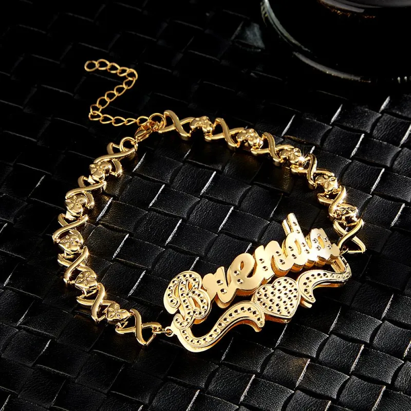 Personalized Hip Hop Name Bracelet Vintage Chain Bracelet Jewelry Gifts For Men 2