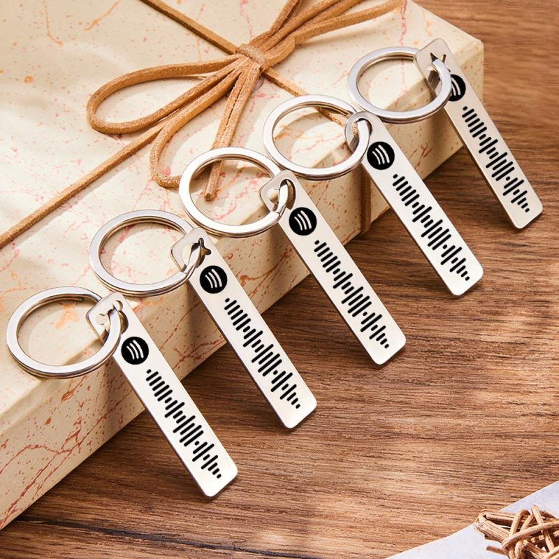 Personalized Music Scannable Code Keyring Custom Spotify Key Chains 2