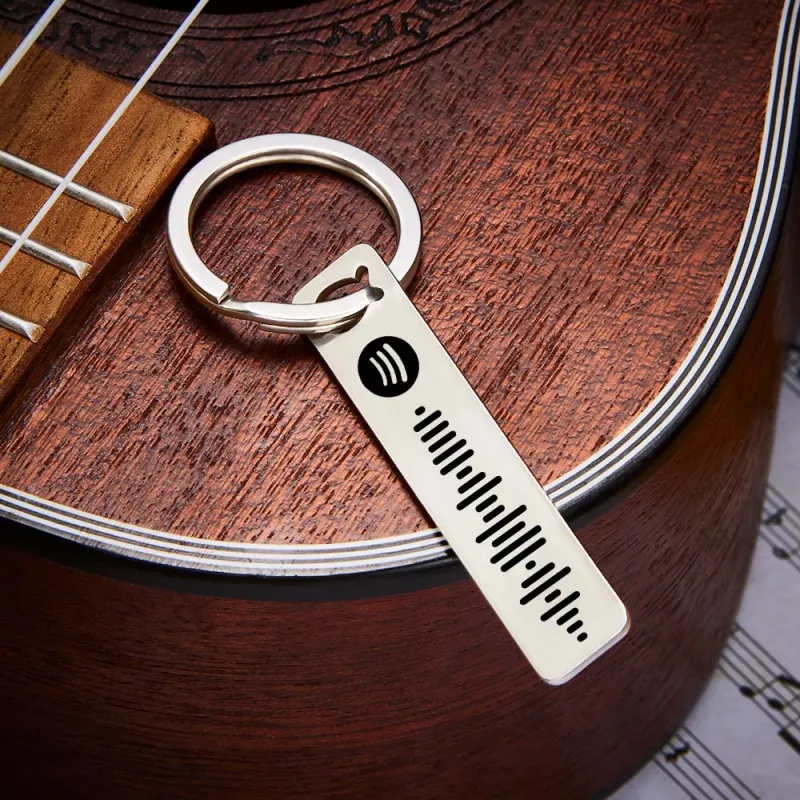 Personalized Music Scannable Code Keyring Custom Spotify Key Chains 3