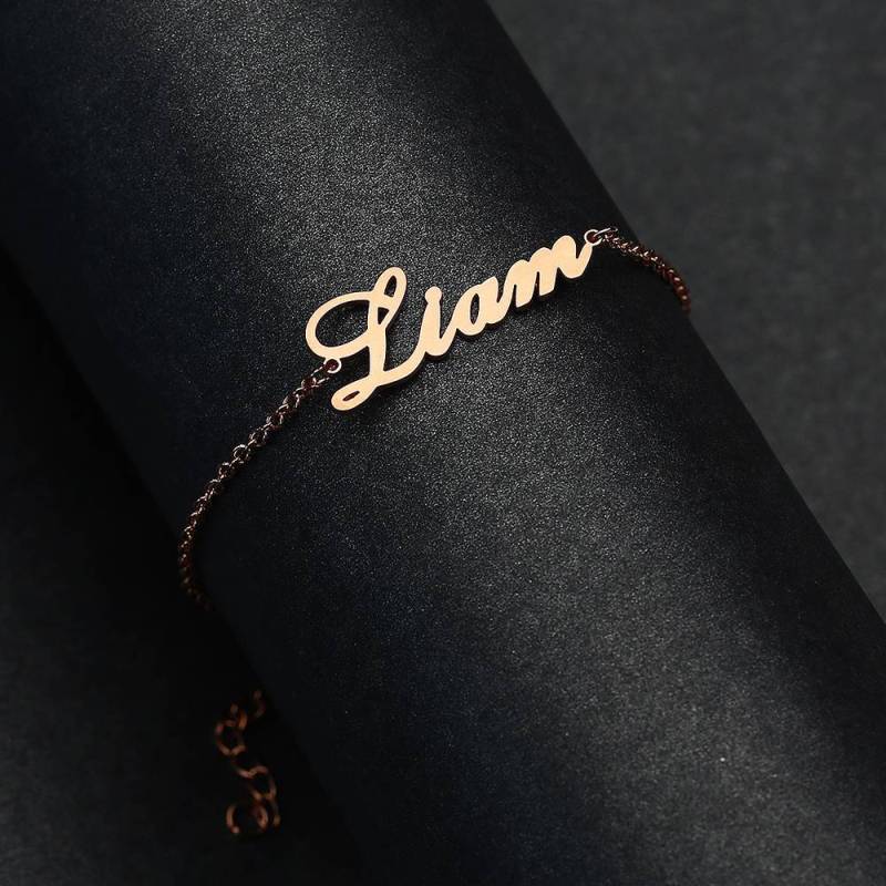 Personalized Name Anklet Rose Gold Plated - Rose Gold 2