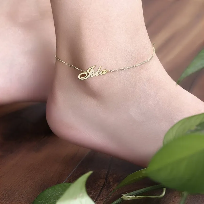 Personalized Name Anklet Rose Gold Plated - Rose Gold 5