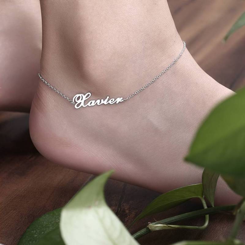 Personalized Name Anklet Rose Gold Plated - Rose Gold 6