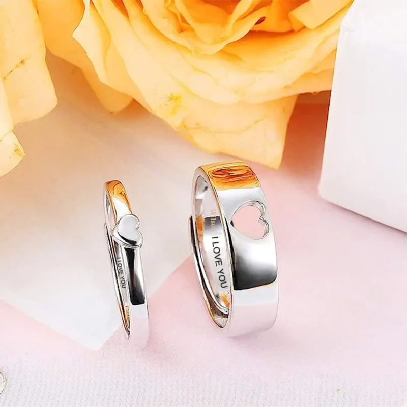 Personalized Name Couple Rings I Love You Engagement Wedding Ring Valentine's Day Gifts 3