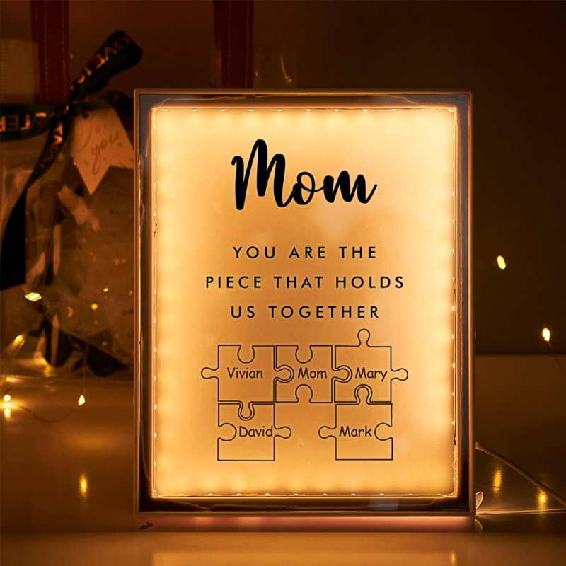 Personalized Name Mirror Light Custom Mama You Are The Piece That Holds Us Together Night Light for Mama 5