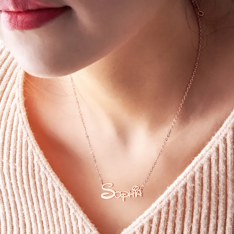 Personalized Name Necklace Necklaces With Names Sidney Style Best Name Gift Rose Gold 1