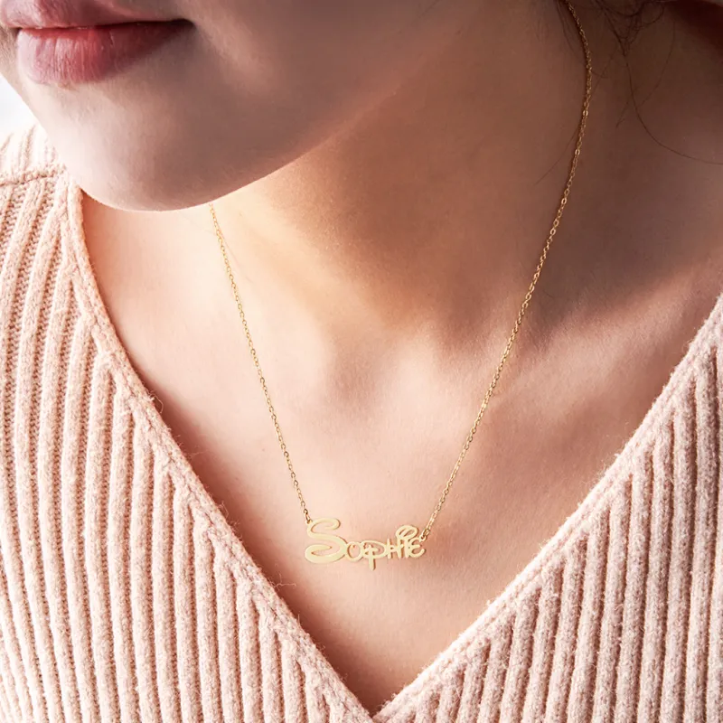 Personalized Name Necklace Necklaces With Names Sidney Style Best Name Gift Rose Gold 3