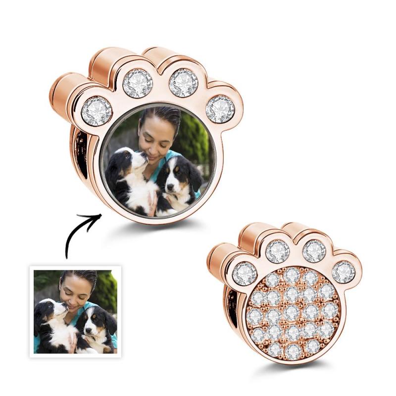 Personalized Paw Photo Charm of Bracelet Custom Picture Charm Cute Pet Photo Bead Fits Bracelet Necklace Anniversary Gift 6