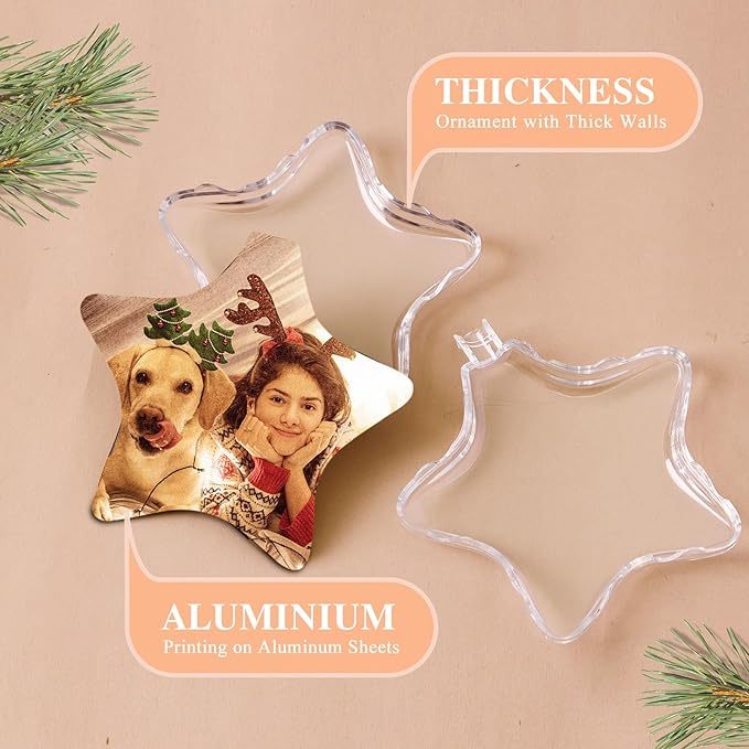 Personalized Photo Ball Christmas Ornaments Custom Double-Sided Picture Ornaments for Christmas Trees Christmas Decor Xmas Gifts for Mom Dad Kids Pets 5