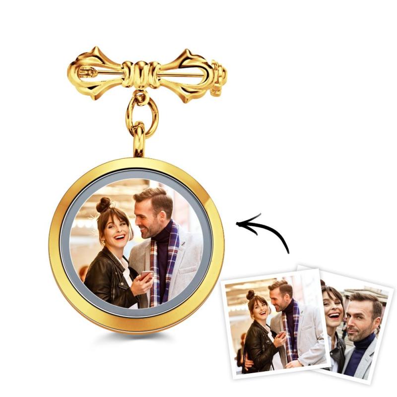 Personalized Photo Brooch Memorial Lapel Pin For Men