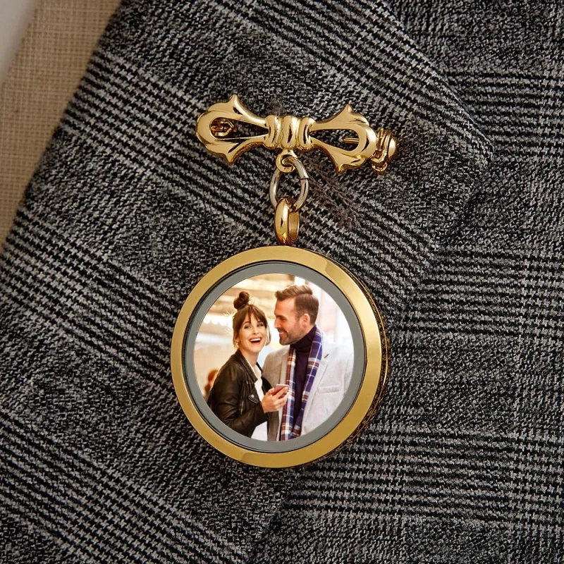 Personalized Photo Brooch Memorial Lapel Pin For Men 3