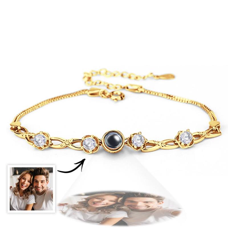 Personalized Photo Projection Bracelet with Diamonds Beautiful Gift for Mom Best Mother's Day Gift 4