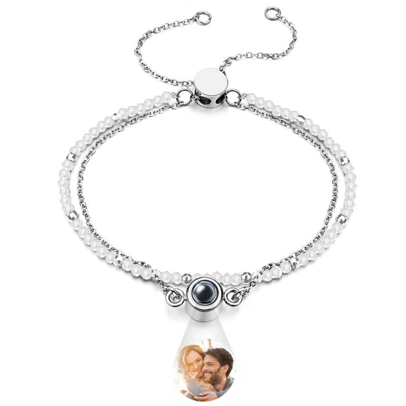 Personalized Photo Projection Crystal Double Layers Bracelet 1