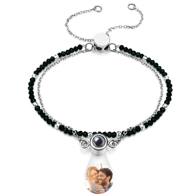 Personalized Photo Projection Crystal Double Layers Bracelet 4