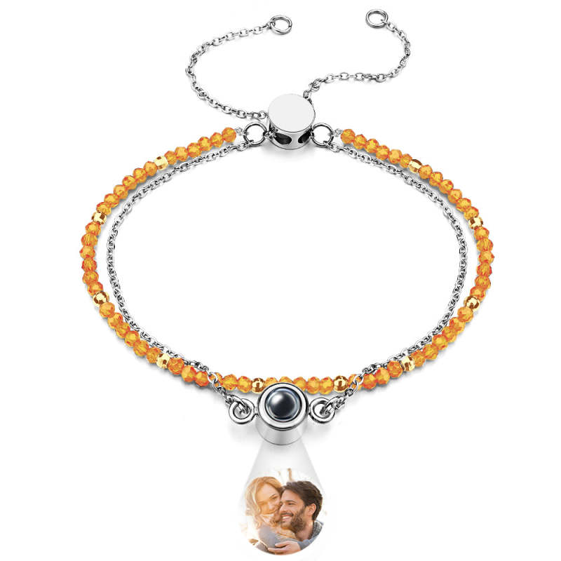 Personalized Photo Projection Crystal Double Layers Bracelet 5