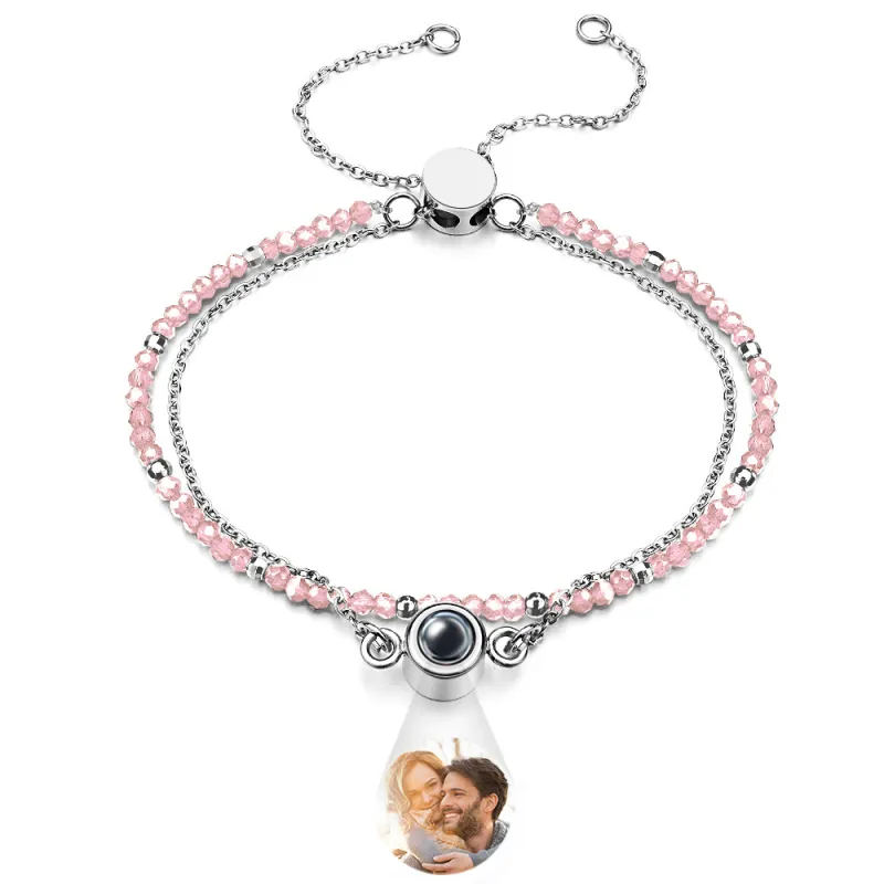 Personalized Photo Projection Crystal Double Layers Bracelet 6