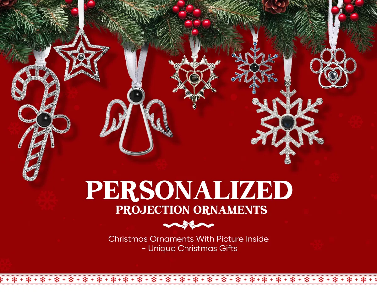 Personalized Photo Projection Ornaments Christmas Candy Cane Christmas Gifts 0