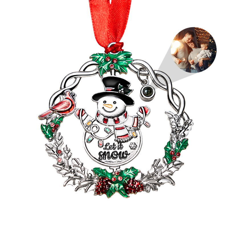 Personalized Photo Projection Ornaments Spinning Snowman 2024 Christmas Gifts