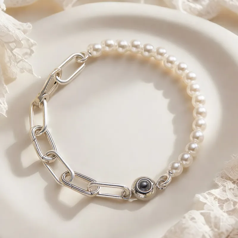 Personalized Projection Bracelet Pearl Splicing Chain Girl Gift