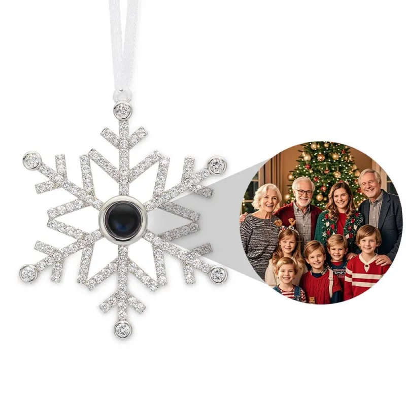 Personalized Projection Ornament Custom Photo Snowflake Christmas Ornament Gifts Christmas Tree Decoration