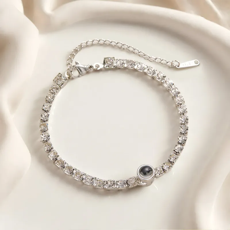 Personalized Projection Tennis Bracelet Simple Diamond Women Gift