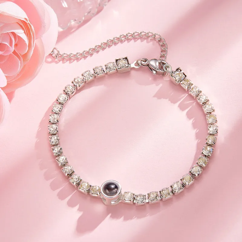 Personalized Projection Tennis Bracelet Simple Diamond Women Gift 2