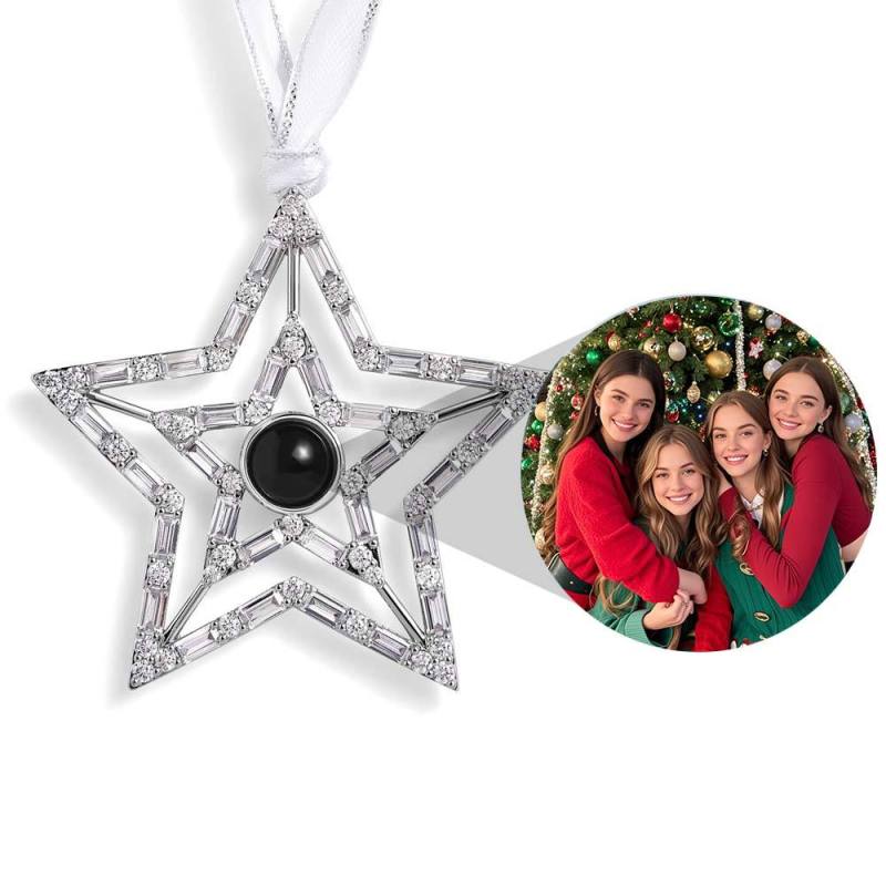 Personalized Star Photo Ornament Custom Projection Ornaments Christmas Gifts