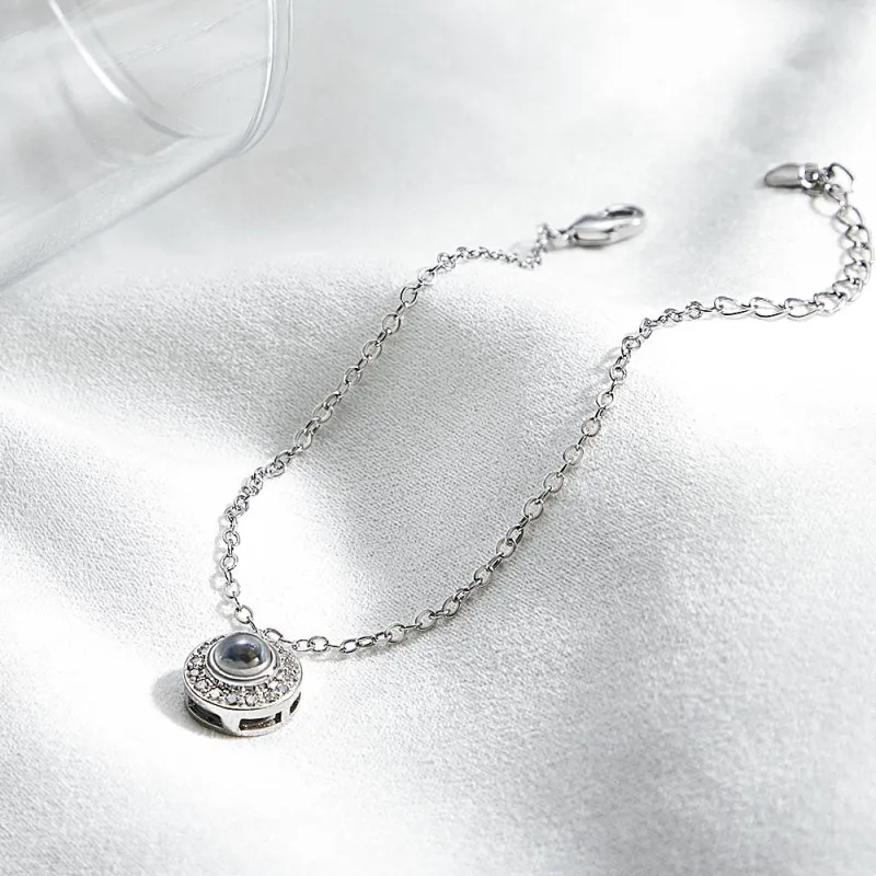 Petite Halo Photo Bracelet Luxurious Diamond Gift For Girlfriend Memorable Gift 2