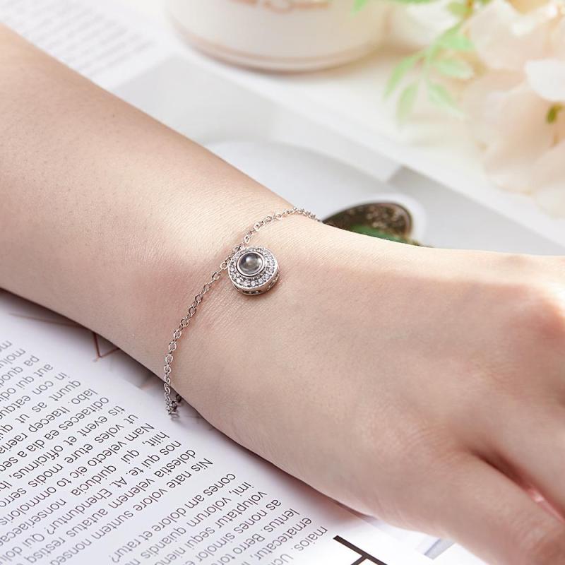 Petite Halo Photo Bracelet Luxurious Diamond Gift For Girlfriend Memorable Gift 3