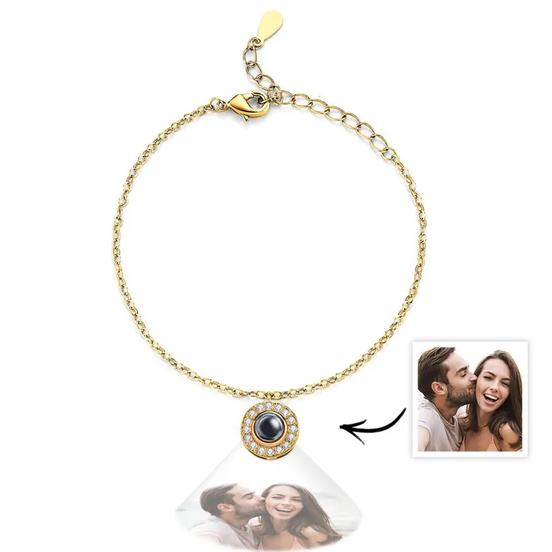 Petite Halo Photo Bracelet Luxurious Diamond Gift For Girlfriend Memorable Gift 4