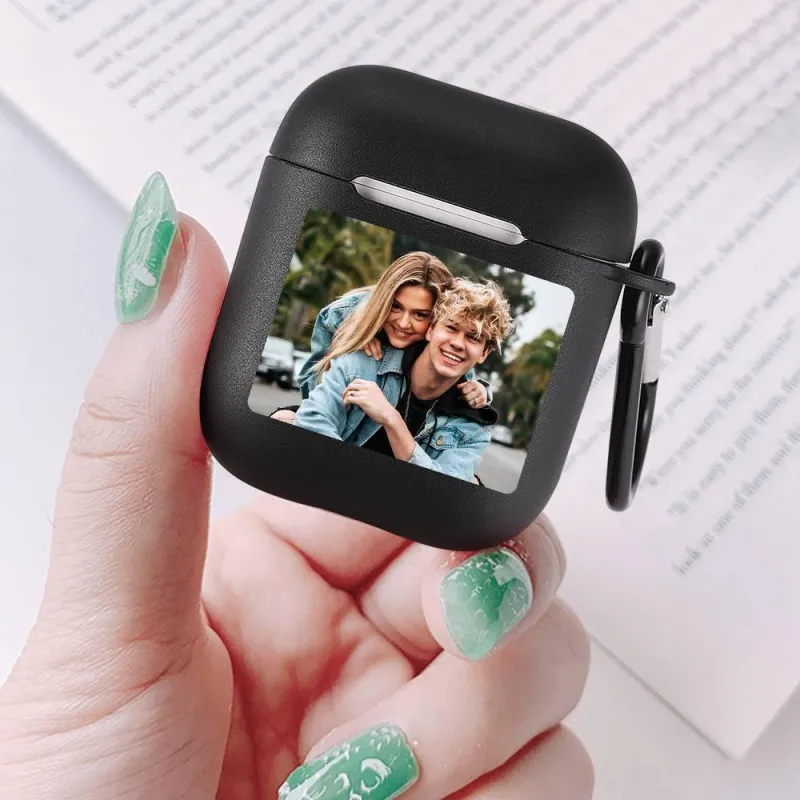 Photo Airpods Case Couples Gift Earphone Case - Black 3