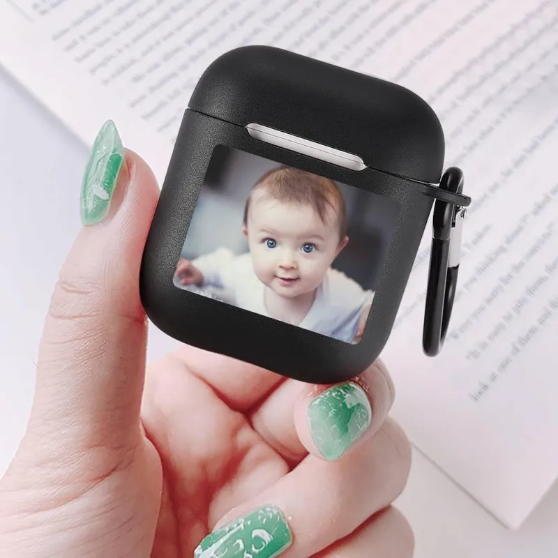 Photo Airpods Case Cute Baby Earphone Case - Black 3