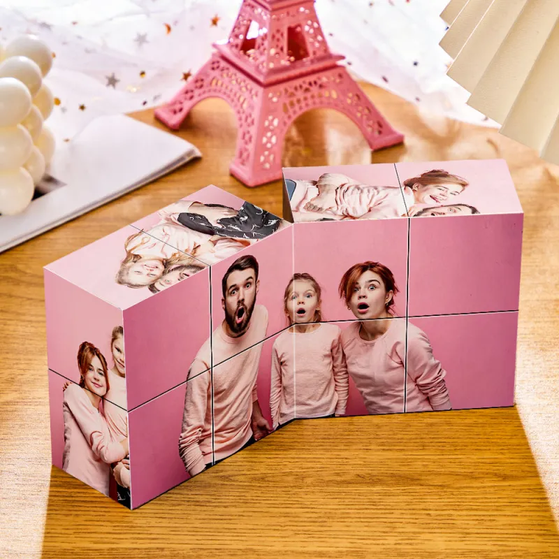 Photo Frame Multiphoto Choices of Style Colorful Rubic's Cube for Dad 2