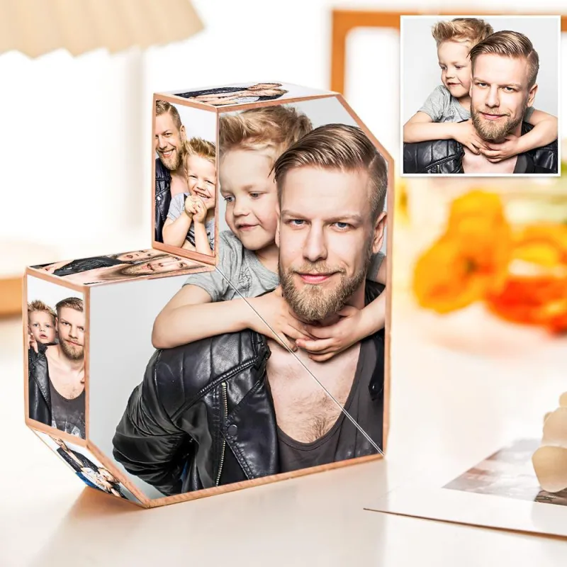 Photo Frame Multiphoto Choices of Style Colorful Rubic's Cube for Dad 4