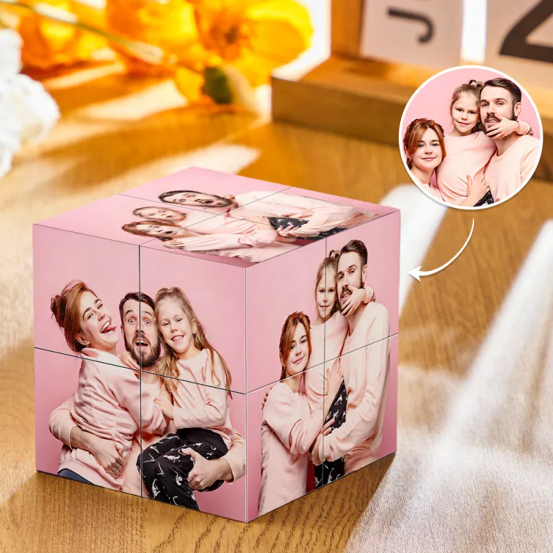 Photo Frame Multiphoto Choices of Style Colorful Rubic's Cube for Dad 6