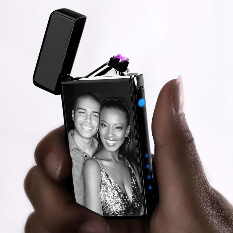 Photo Lighter Custom Photo Engraved Lighter Black Valentine's Gift