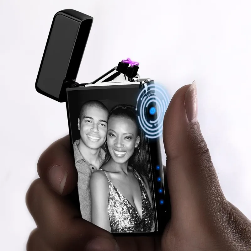 Photo Lighter Custom Photo Engraved Lighter Black Valentine's Gift 1