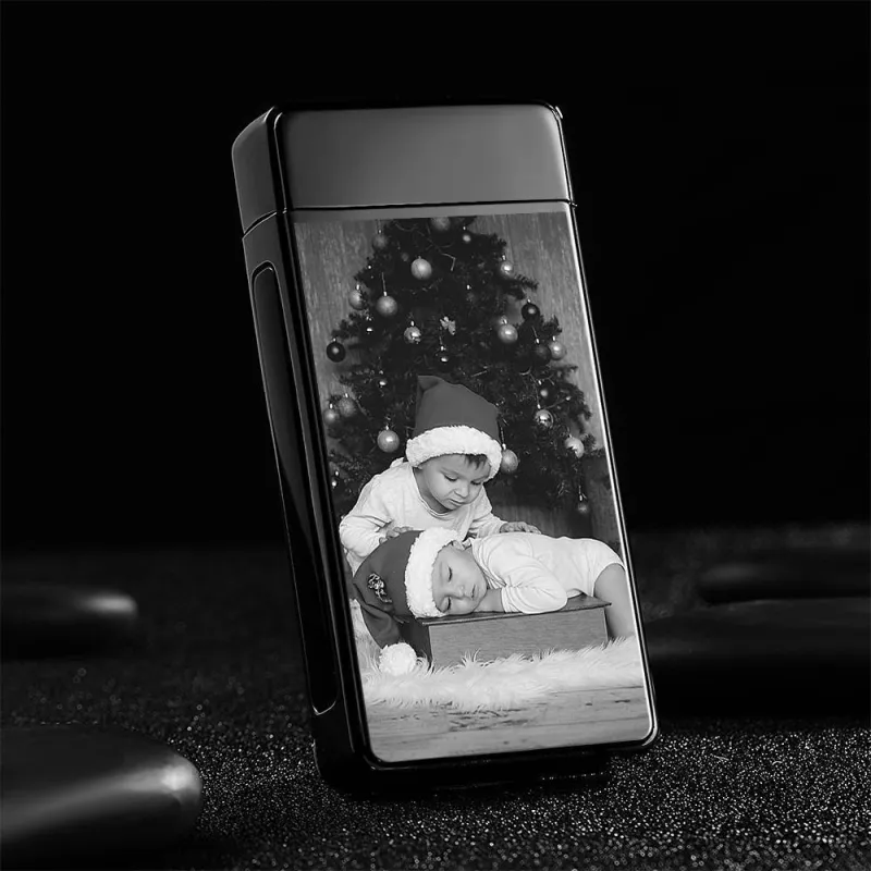 Photo Lighter Custom Photo Engraved Lighter Black Valentine's Gift 3