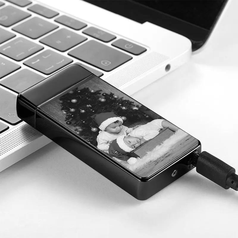 Photo Lighter Custom Photo Engraved Lighter Black Valentine's Gift 4