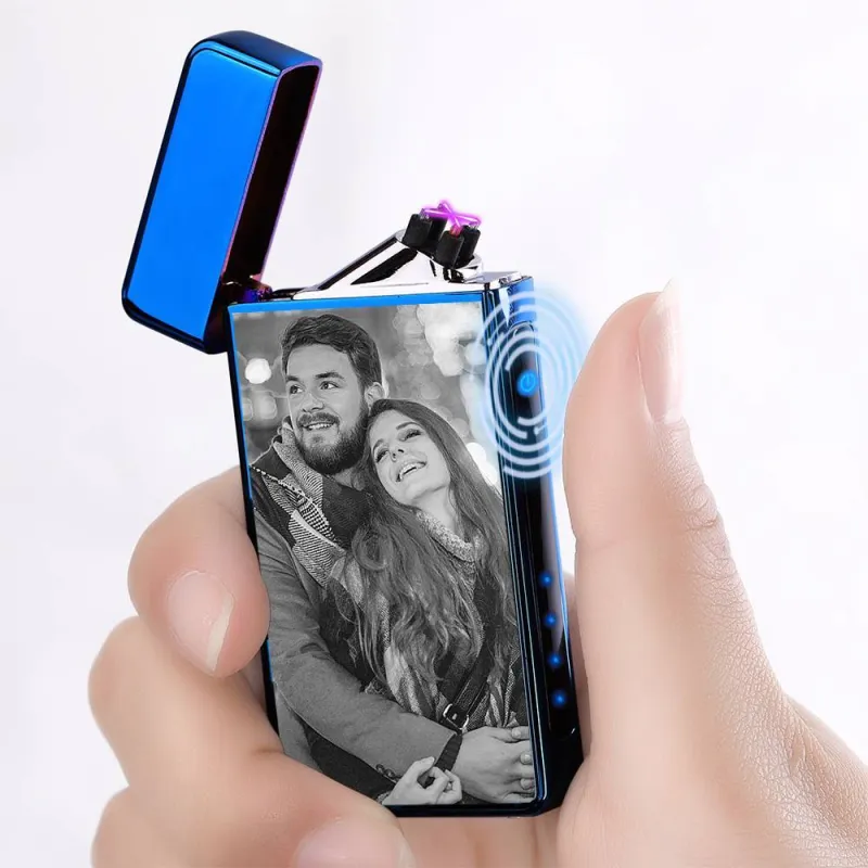 Photo Lighter Custom Photo Engraved Lighter Blue Christmas Gift 2