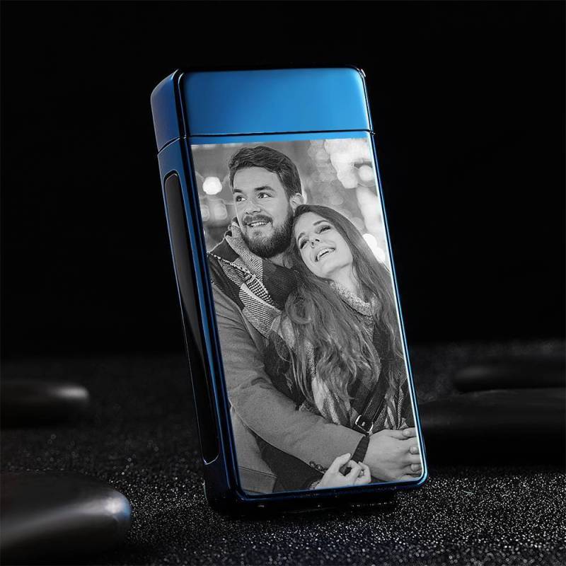 Photo Lighter Custom Photo Engraved Lighter Blue Christmas Gift 3