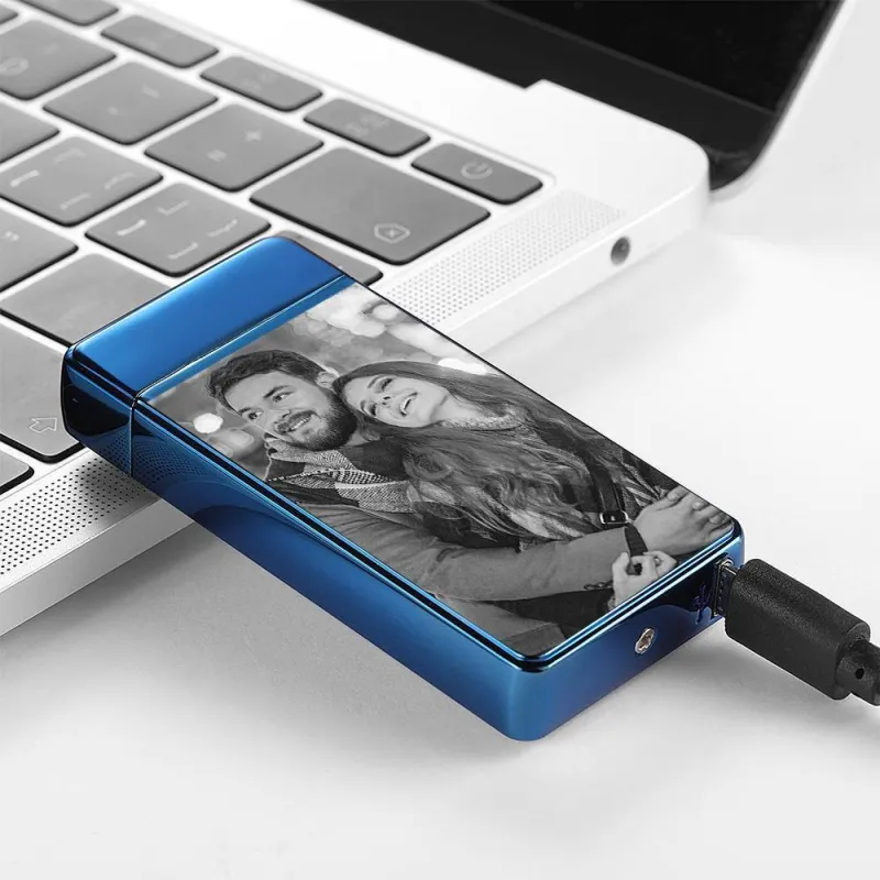 Photo Lighter Custom Photo Engraved Lighter Blue Christmas Gift 4