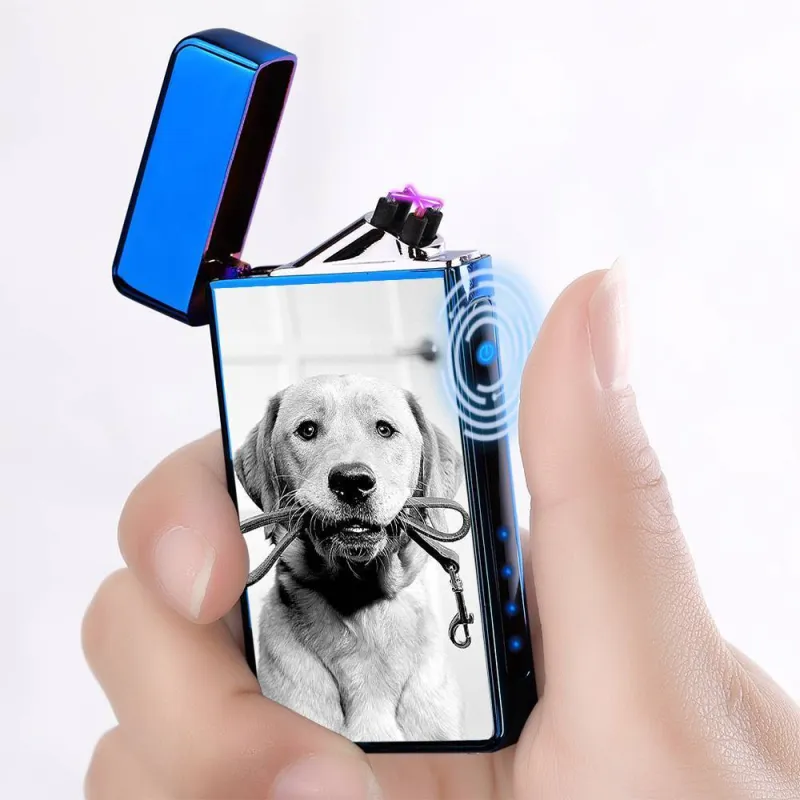 Photo Lighter Custom Photo Engraved Lighter Blue Cute Pet 2