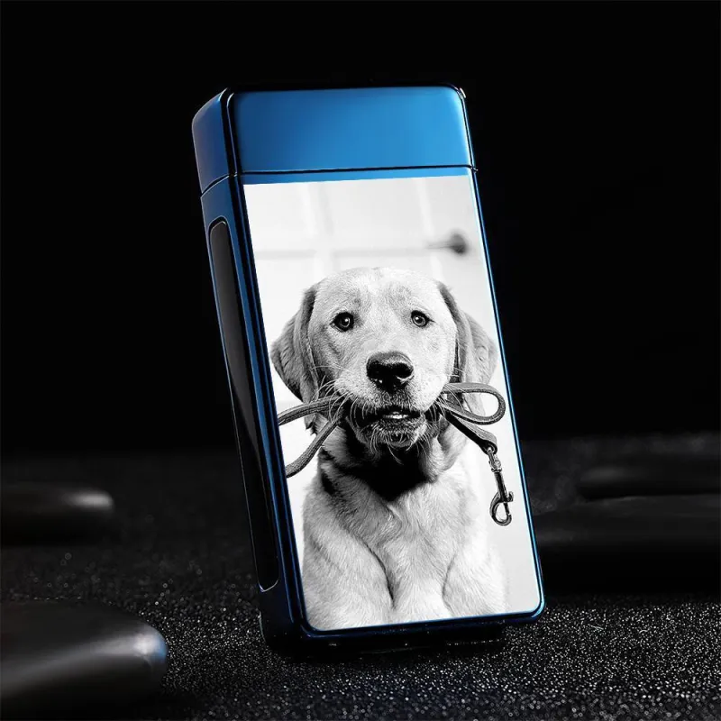 Photo Lighter Custom Photo Engraved Lighter Blue Cute Pet 3